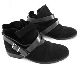 ASOS black suede booties